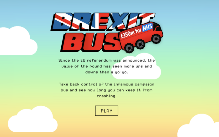 Der Brexit-Bus: Web-Game zur Einordnung der Geschehnisse im Prozess des Brexit. 