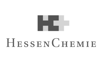 Logo des Verbandes HessenChemie in Schwarz-Weiß mit den stilisierten Initialen HC.