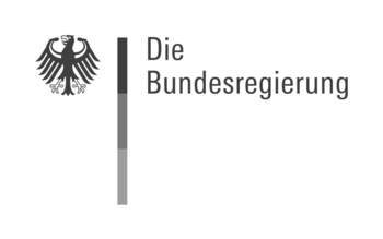 Logo der Bundesregierung in Schwarz-Weiß mit Bundesadler.